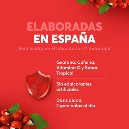 ENERGY V-Gummies | Gominolas Con Guaraná, Cafeína y Vitamina C | Energía para el Día