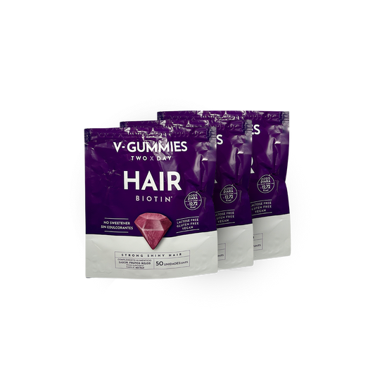 Pack 3 HAIR V-Gummies | Frena la Caída Capilar y Estimula el Crecimiento del Pelo