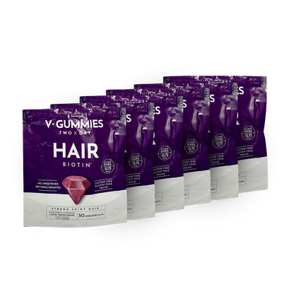 Pack 6 HAIR V-Gummies | Frena la Caída Capilar y Estimula el Crecimiento del Pelo
