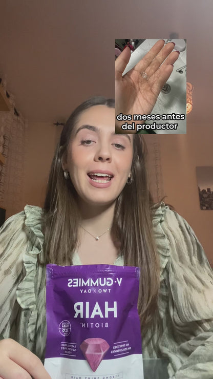 Pack 3 HAIR V-Gummies | Frena la Caída Capilar y Estimula el Crecimiento del Pelo